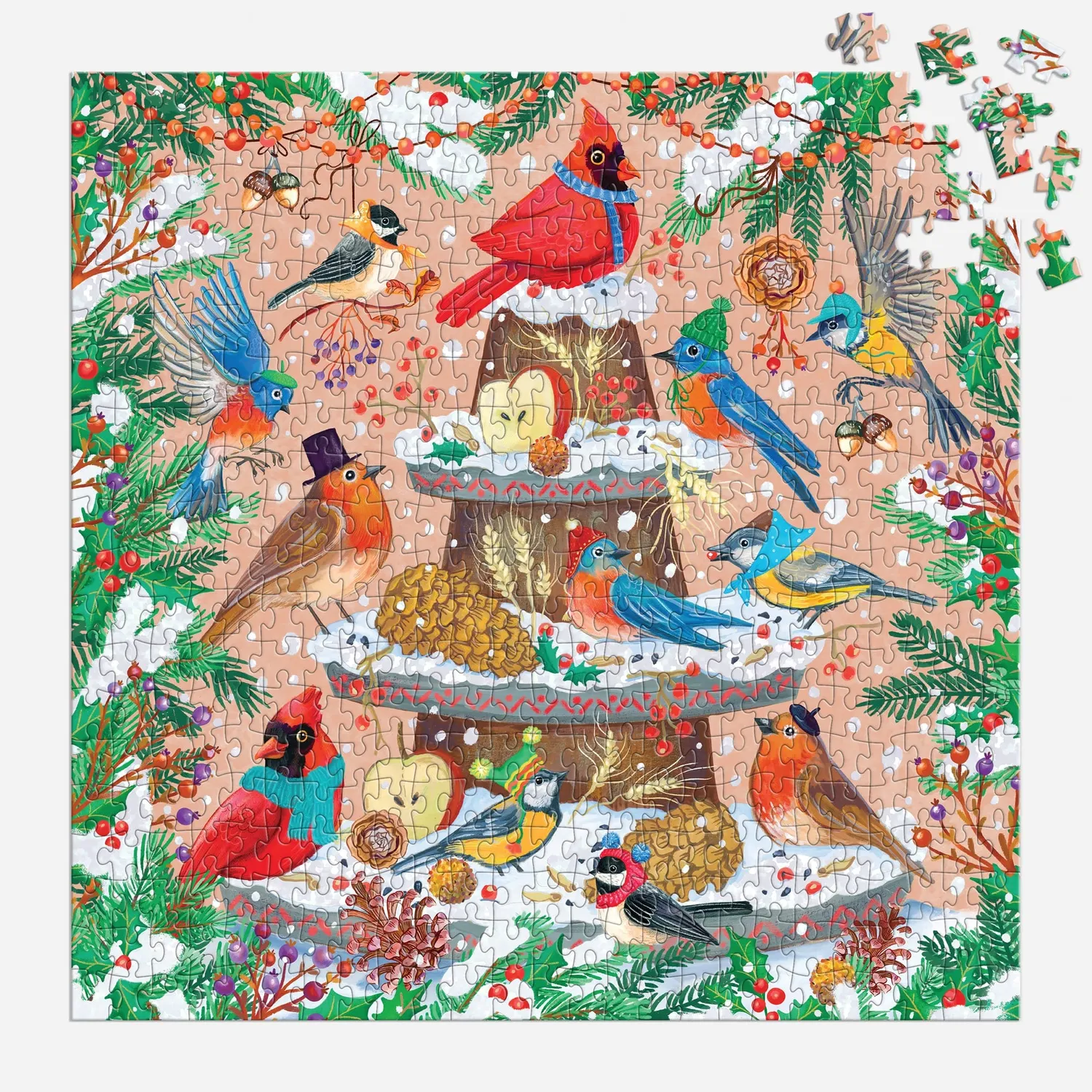 Good Puzzle Co. Festive Feathers puslespil 500 brikker folie