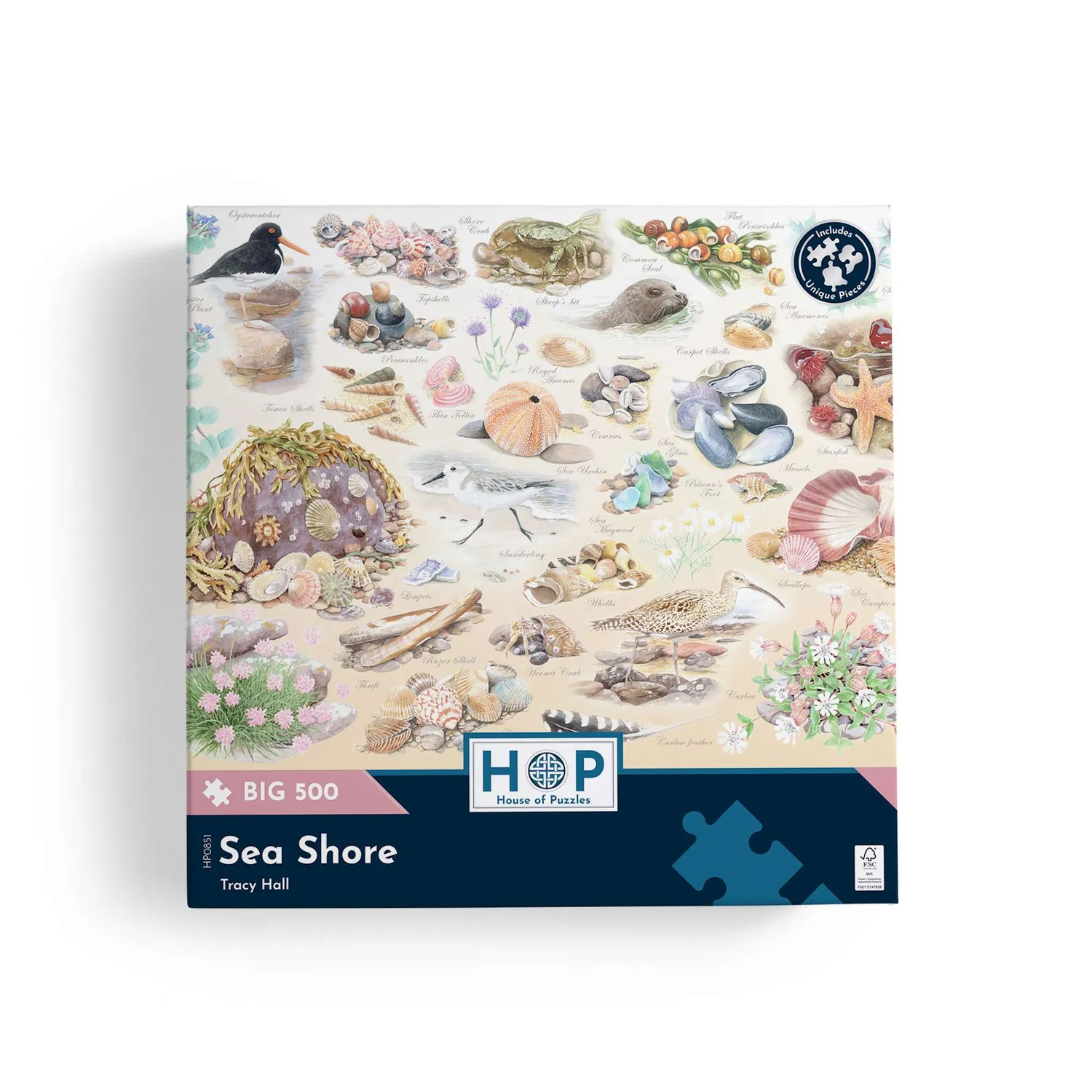 House of Puzzles BIG Sea Shore puslespil 500 brikker strand dyr