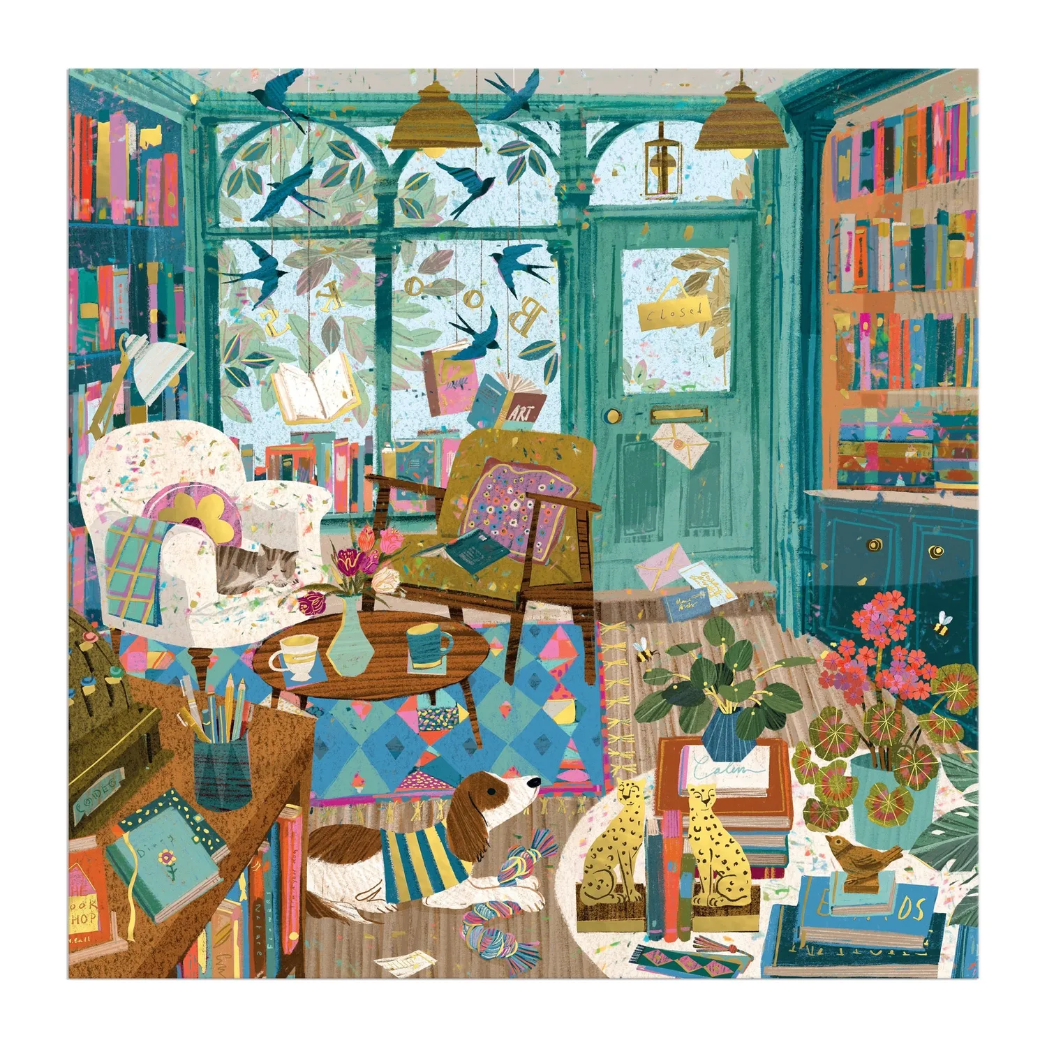 Galison Bookshop Afternoon puslespil 500 brikker folie