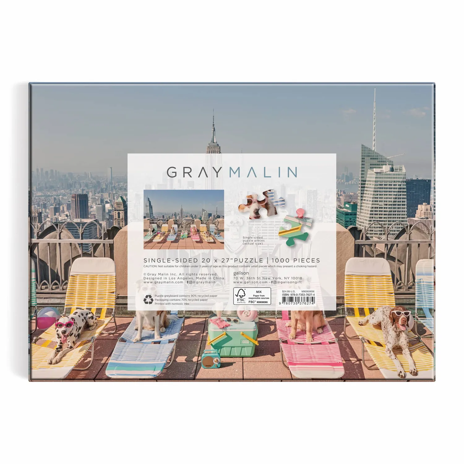 Good Puzzle Co. Dogs New York puslespil 1000 brikker hunde
