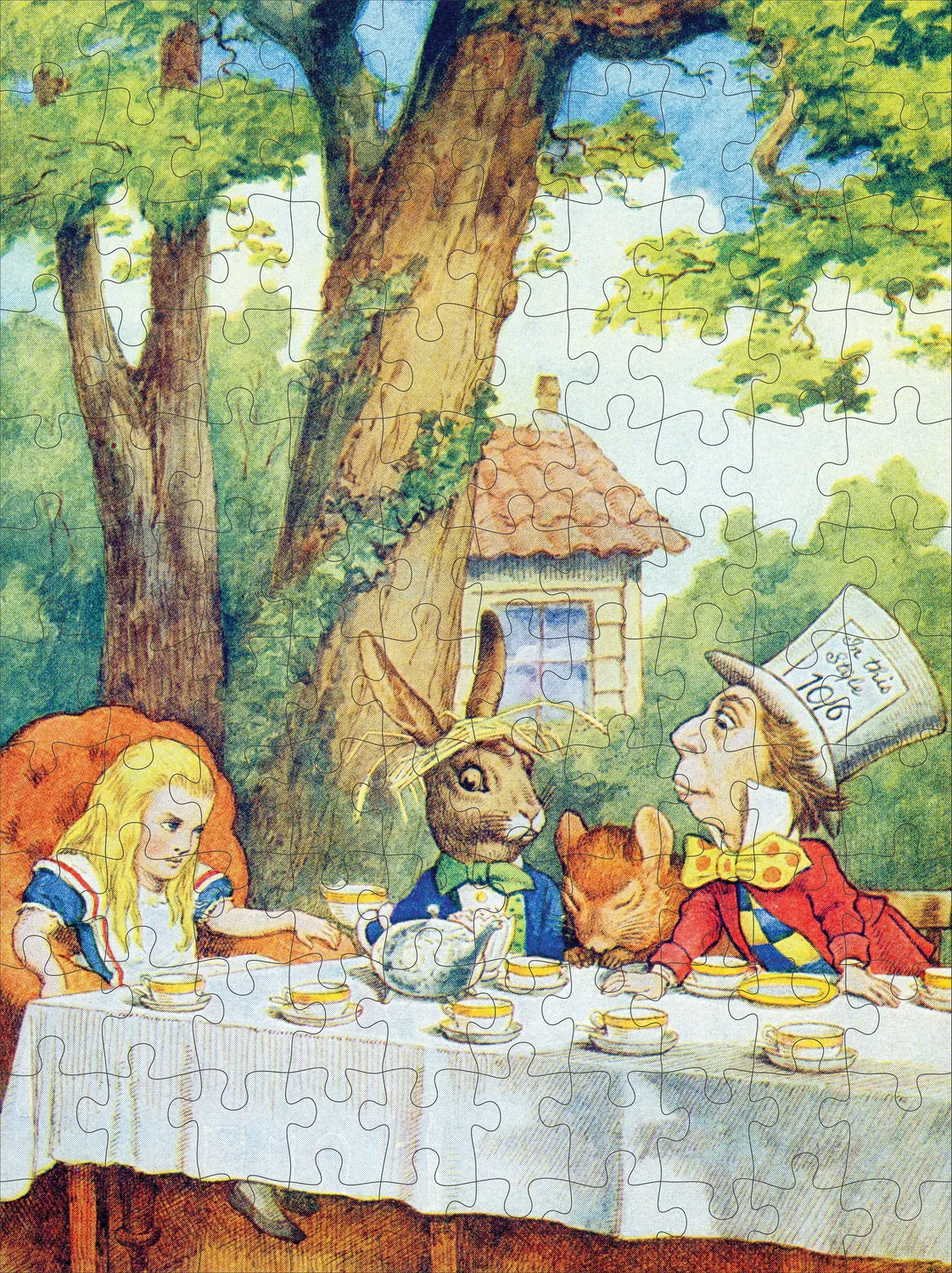 Pomegranate Alice in Wonderland puslespil 120 brikker dobbeltsidet