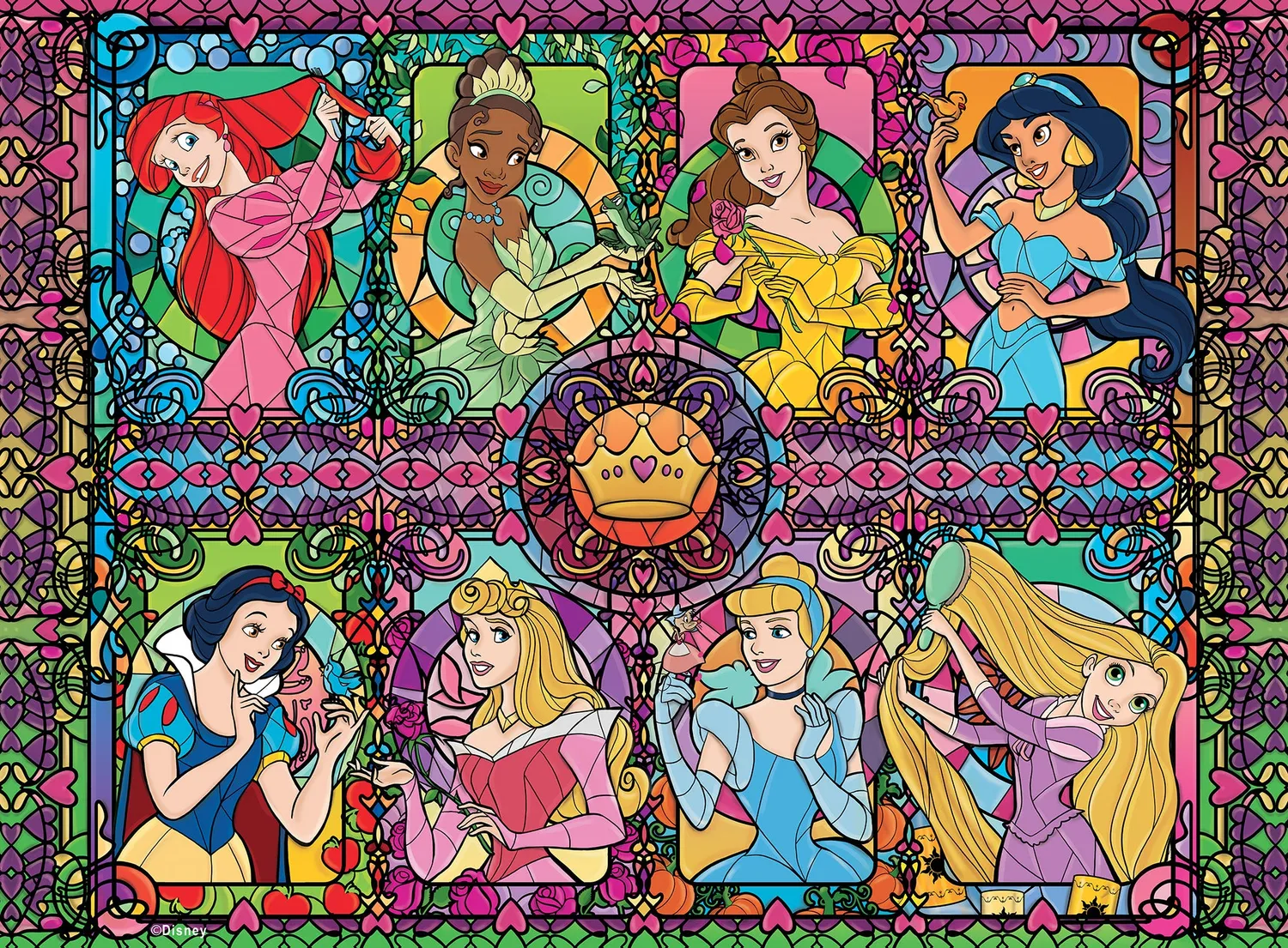 Buffalo Games Silver Select Stained Glass Princess puslespil 1000 Disney