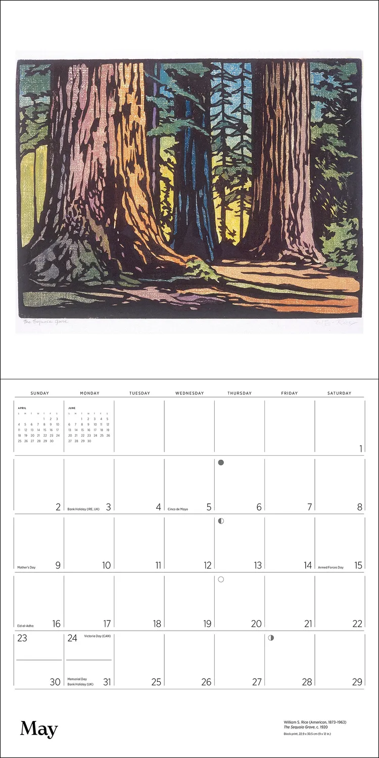 Pomegranate William S. Rice vægkalender 2027 bloktryk