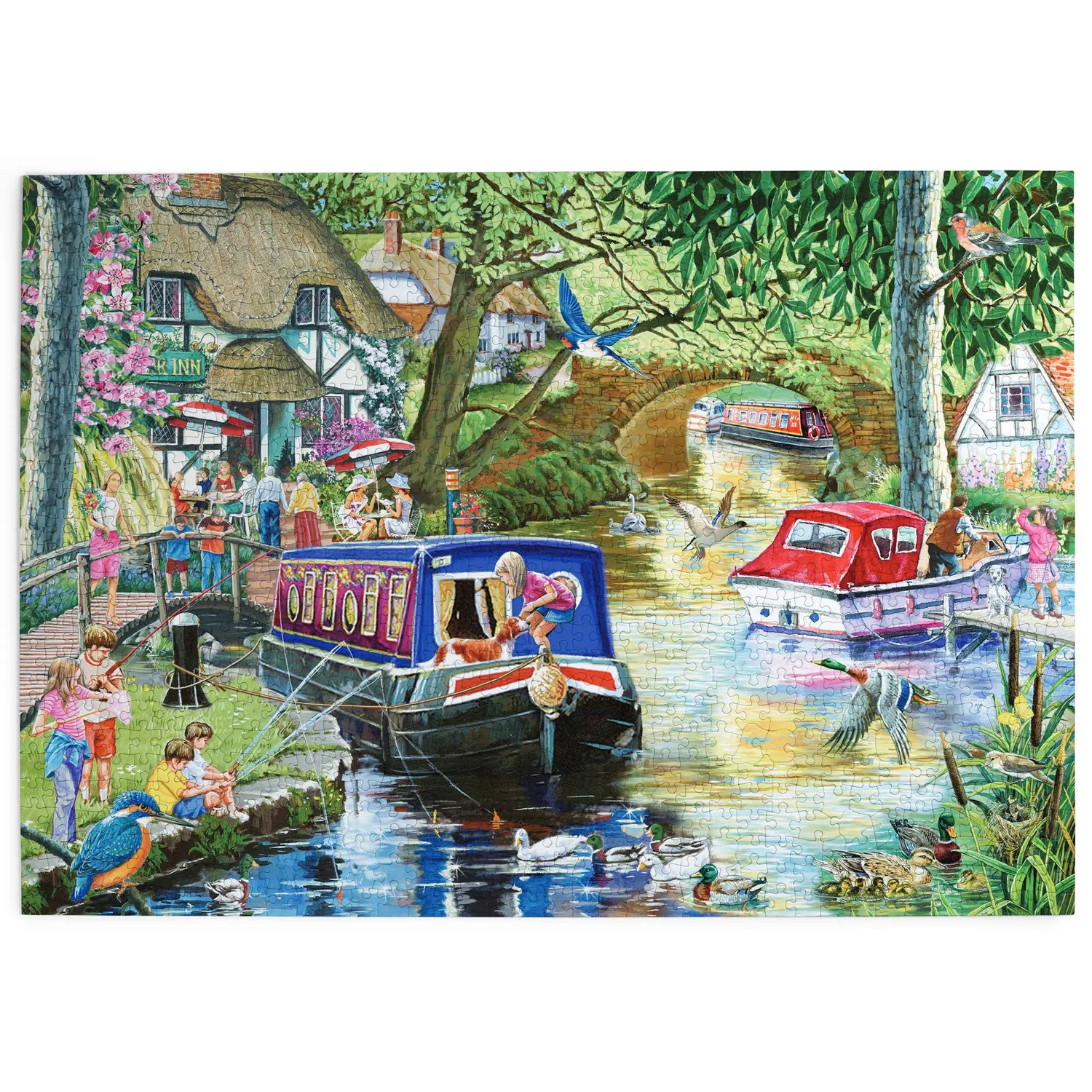 House of Puzzles Summer on the River 1000 puslespil 48x69 cm