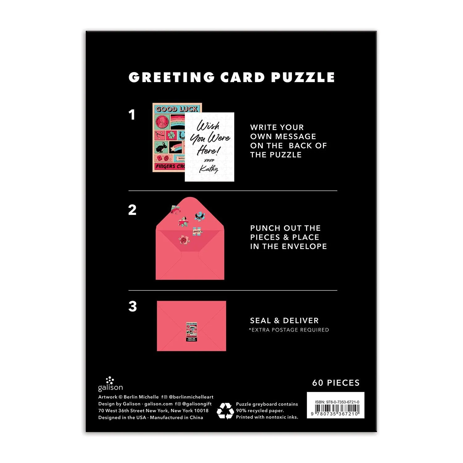 Good Puzzle Co. Good Luck postkort puslespil 60 brikker