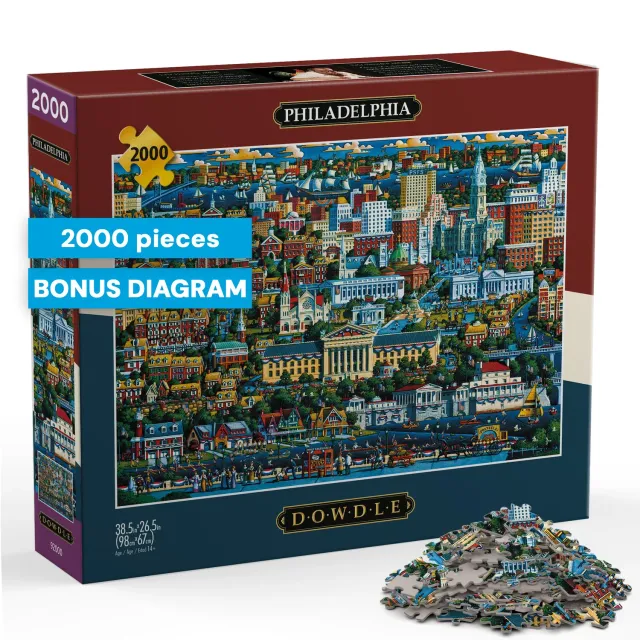 Buffalo Games Philadelphia puslespil 2000 brikker bymotiv