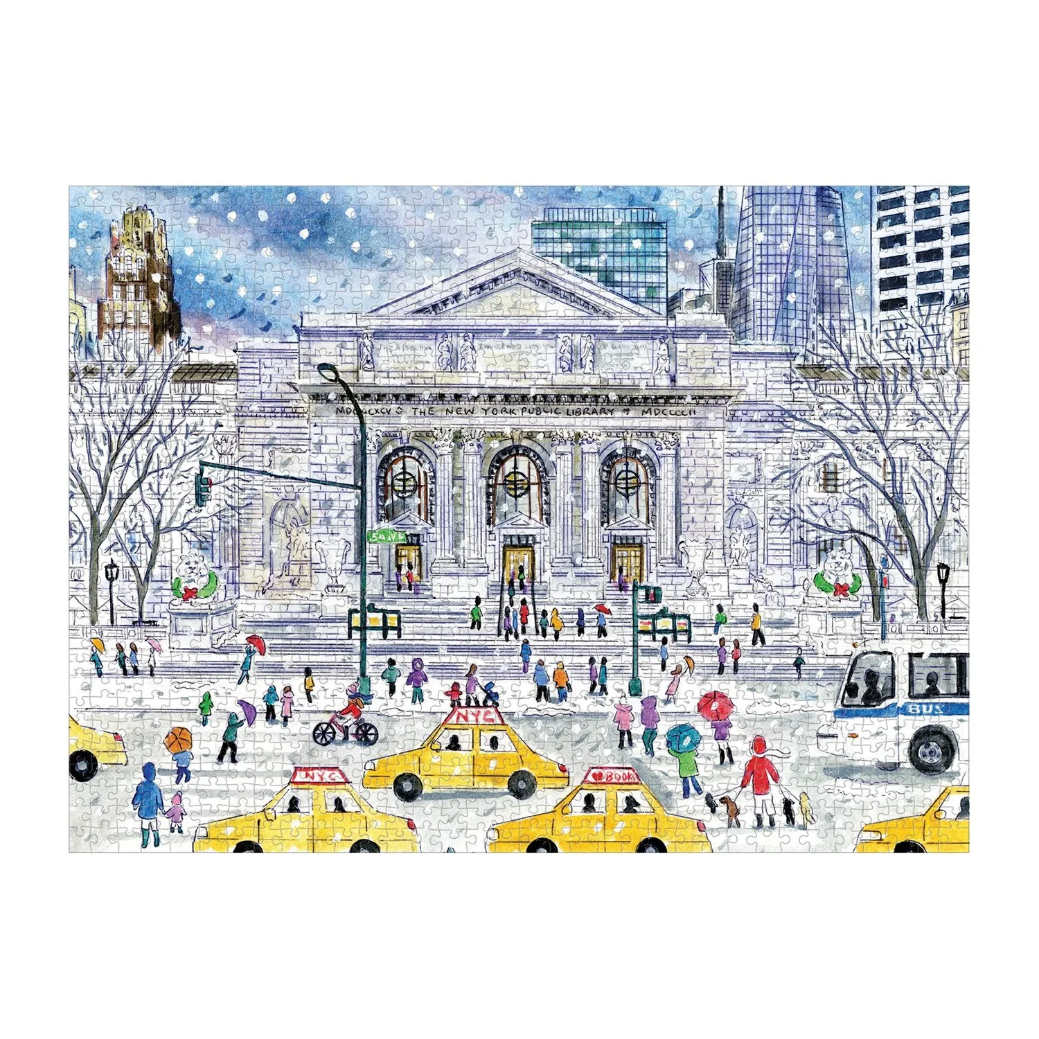 Galison Storrings New York Public Library puslespil 1000 brikker jul