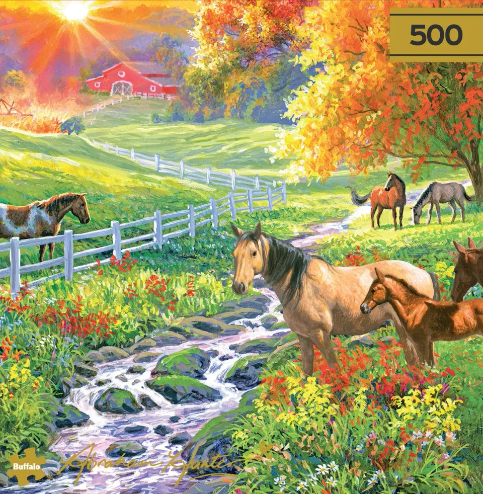 Buffalo Games Gold September Pasture puslespil 500 brikker heste