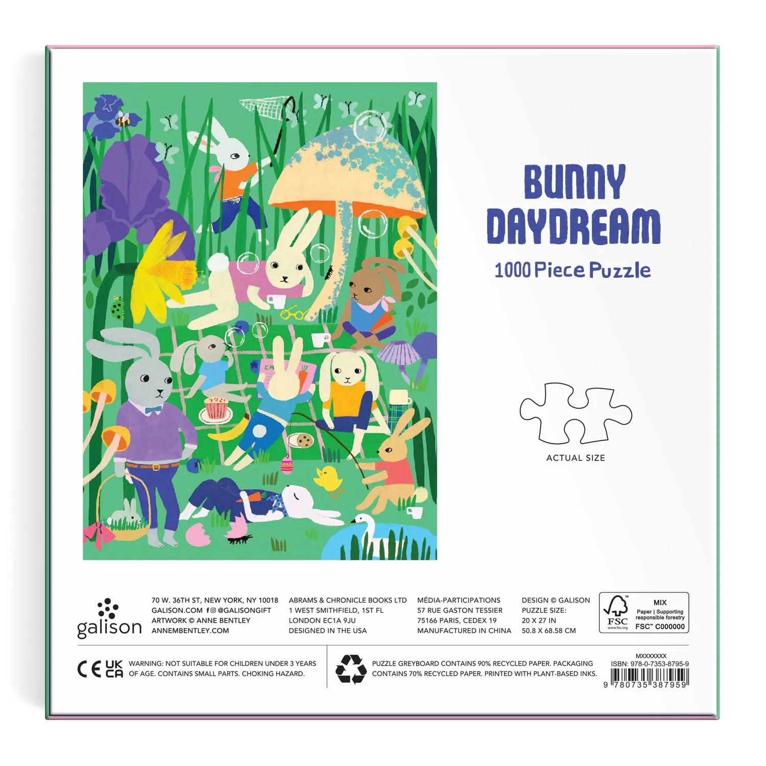 Good Puzzle Co. Anne Bentley Bunny Daydream puslespil 1000 brikker påske