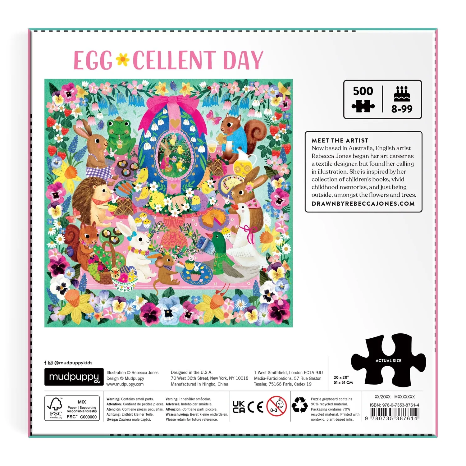 Good Puzzle Co. Rebecca Jones Egg-cellent Day puslespil 500 brikker påske