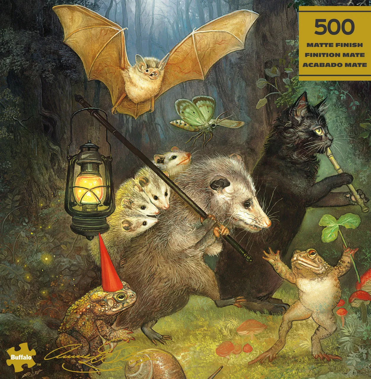 Buffalo Games Gold The Moonlit March puslespil 500 brikker dyr
