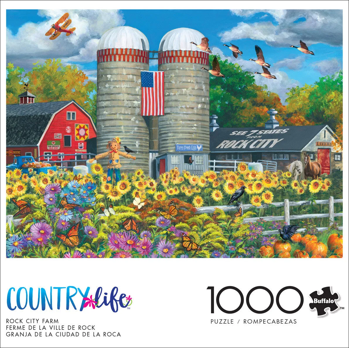 Buffalo Games Country Life Rock City Farm puslespil 1000 brikker