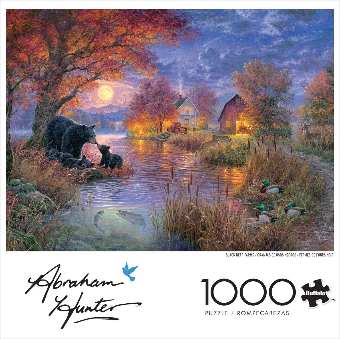Buffalo Games Black Bear Farms puslespil 1000 brikker natmotiv