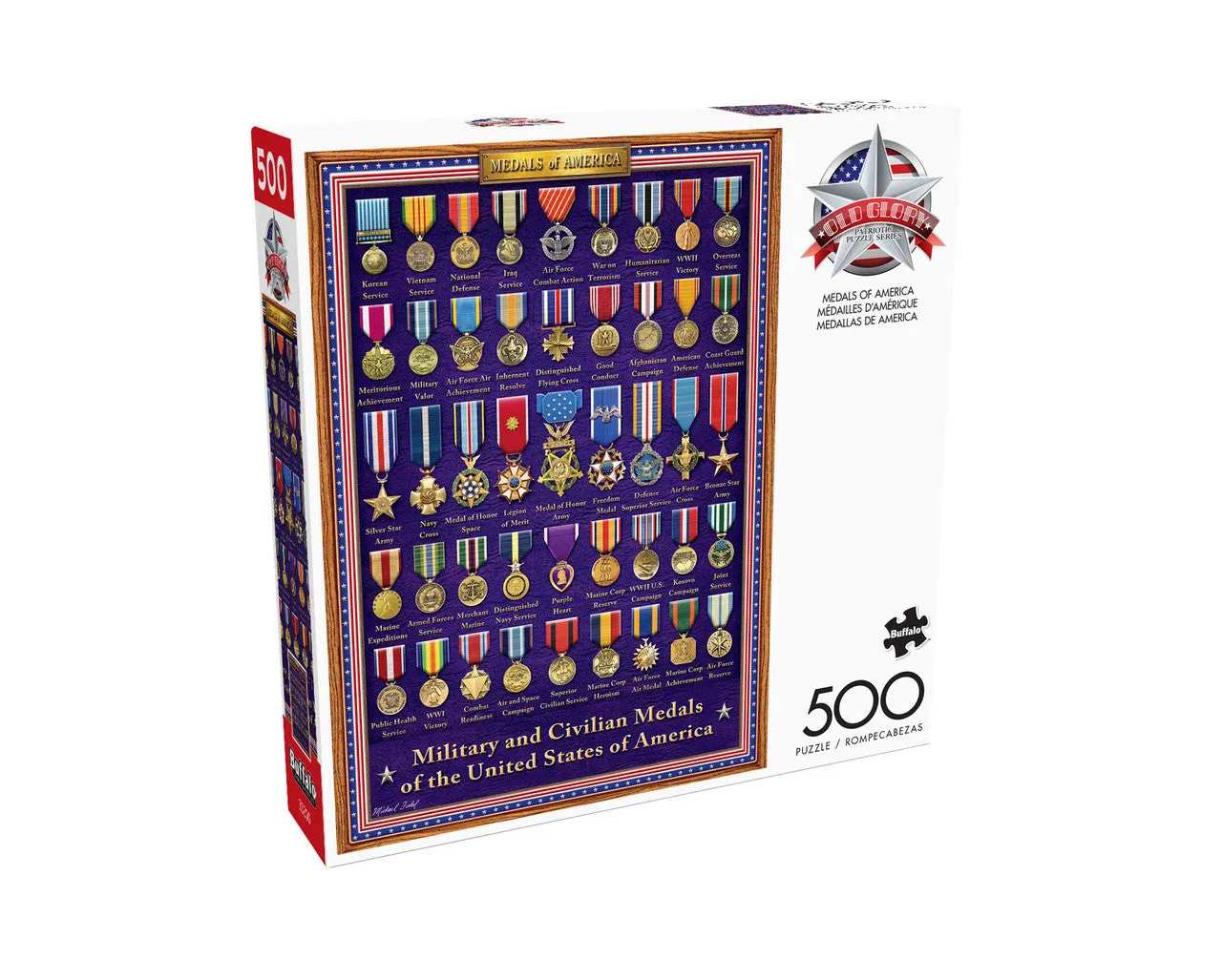 Buffalo Games Old Glory Medals of America puslespil 500 brikker