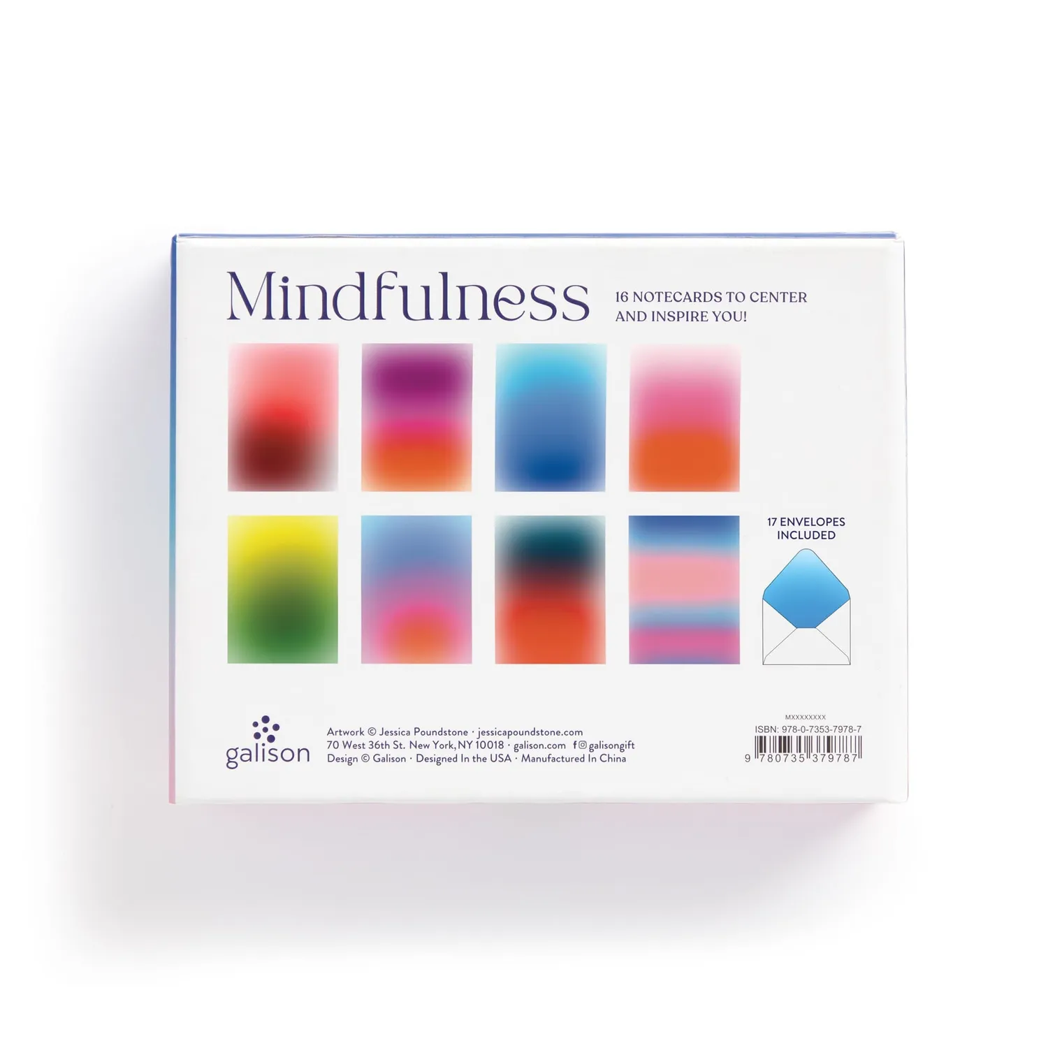 Galison Jessica Poundstone Mindfulness kort sæt 16 stk farve