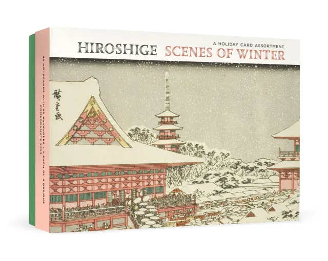 Pomegranate Hiroshige Scenes of Winter julekort sæt 20 stk