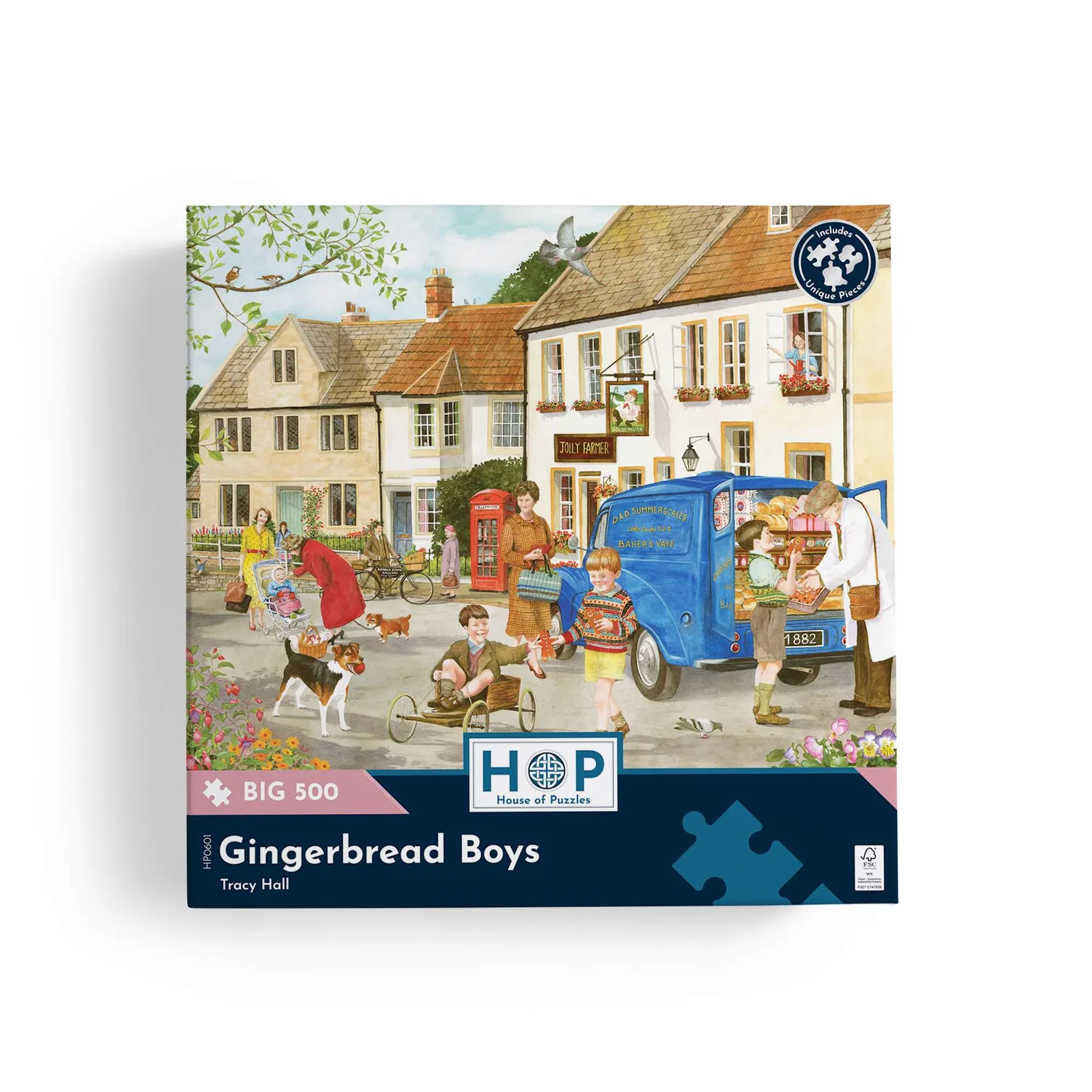 House of Puzzle BIG 500 Gingerbread Boys puslespil 500 brikker julemotiv