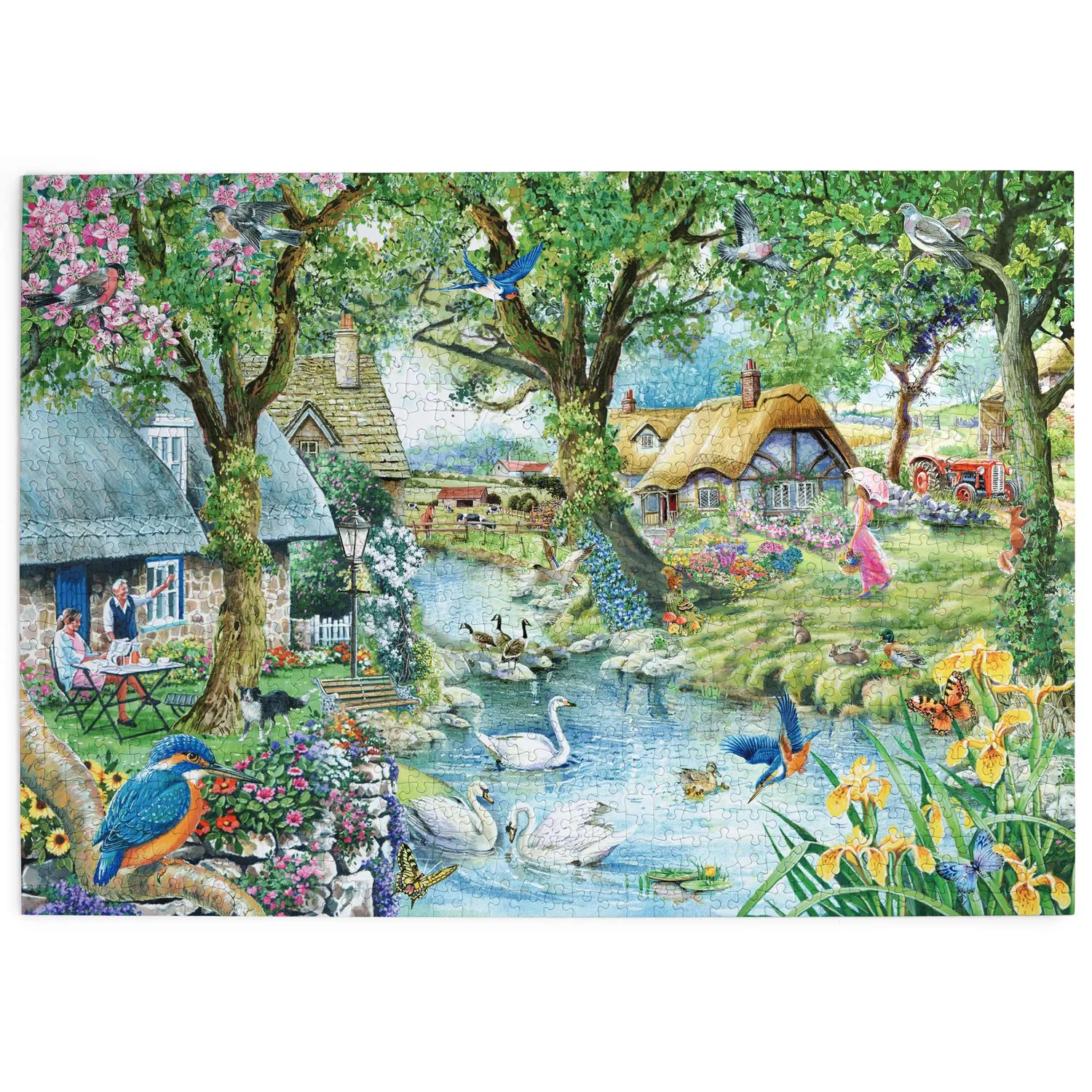 House of Puzzle Kingfisher Cottage puslespil 1000 brikker sommerhus
