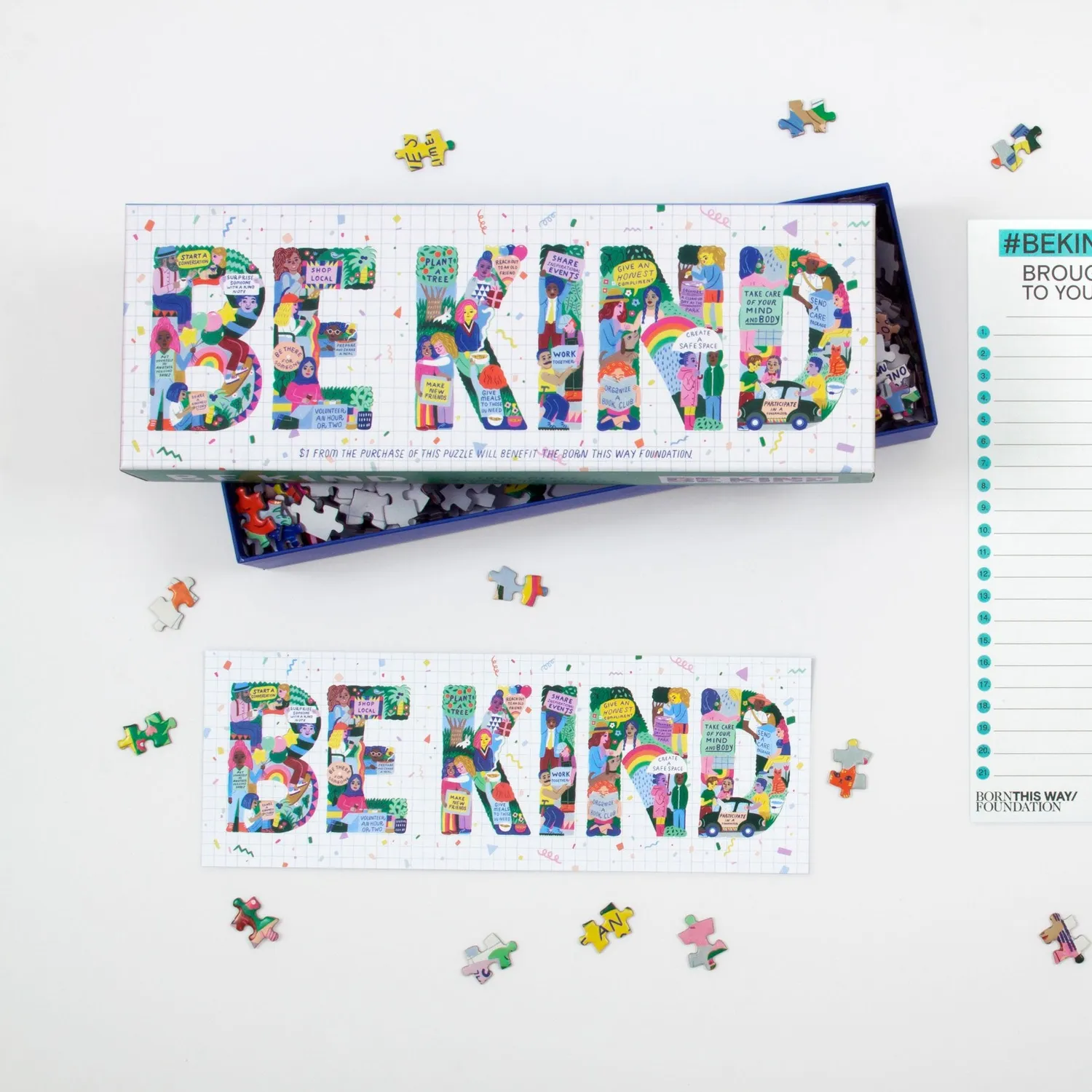 Galison Be Kind panorama puslespil 1000 brikker venlighed