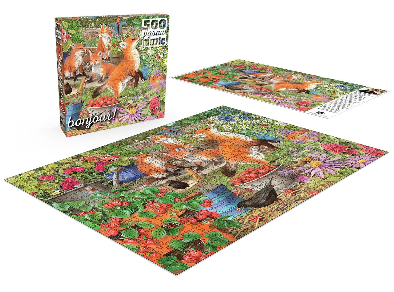 Buffalo Games Bonjour Foxes in the Veggie Patch puslespil 500 brikker ræve