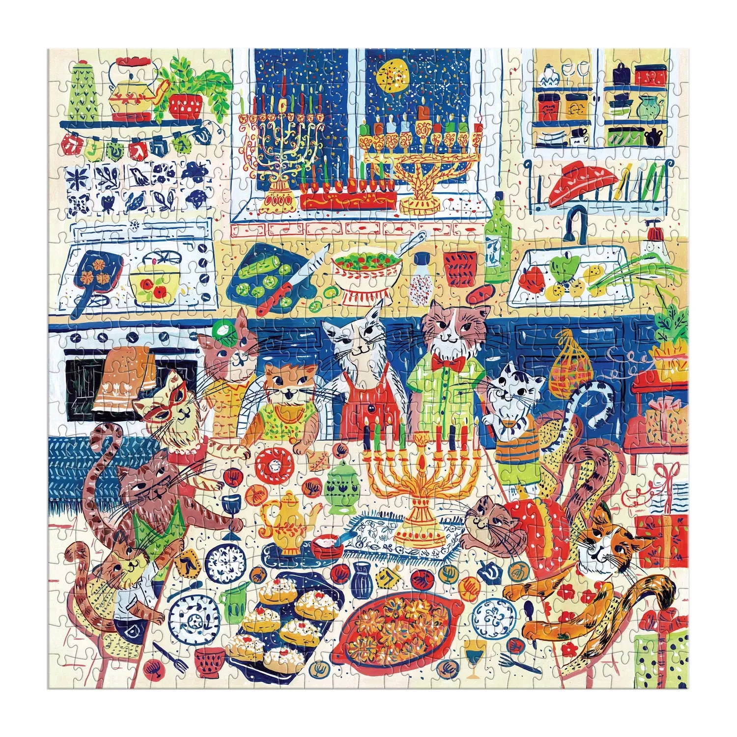 Good Puzzle Co. Happy Hanukcats puslespil 500 brikker katte