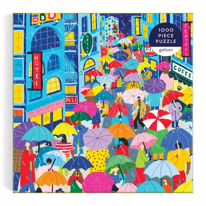 Galison Umbrella Lane puslespil 1000 brikker bymotiv