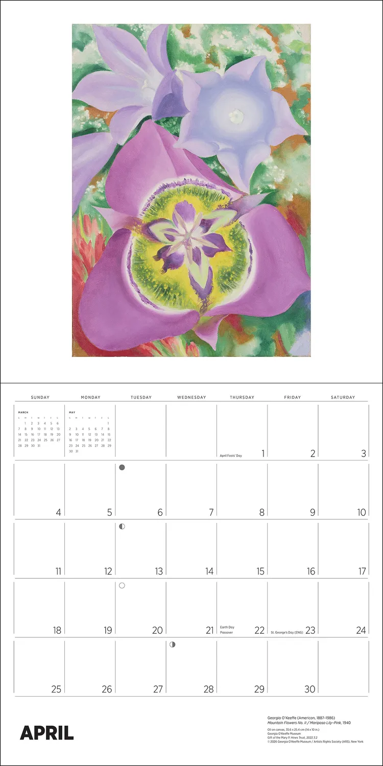 Pomegranate Georgia O’Keeffe 2027 vægkalender blomster