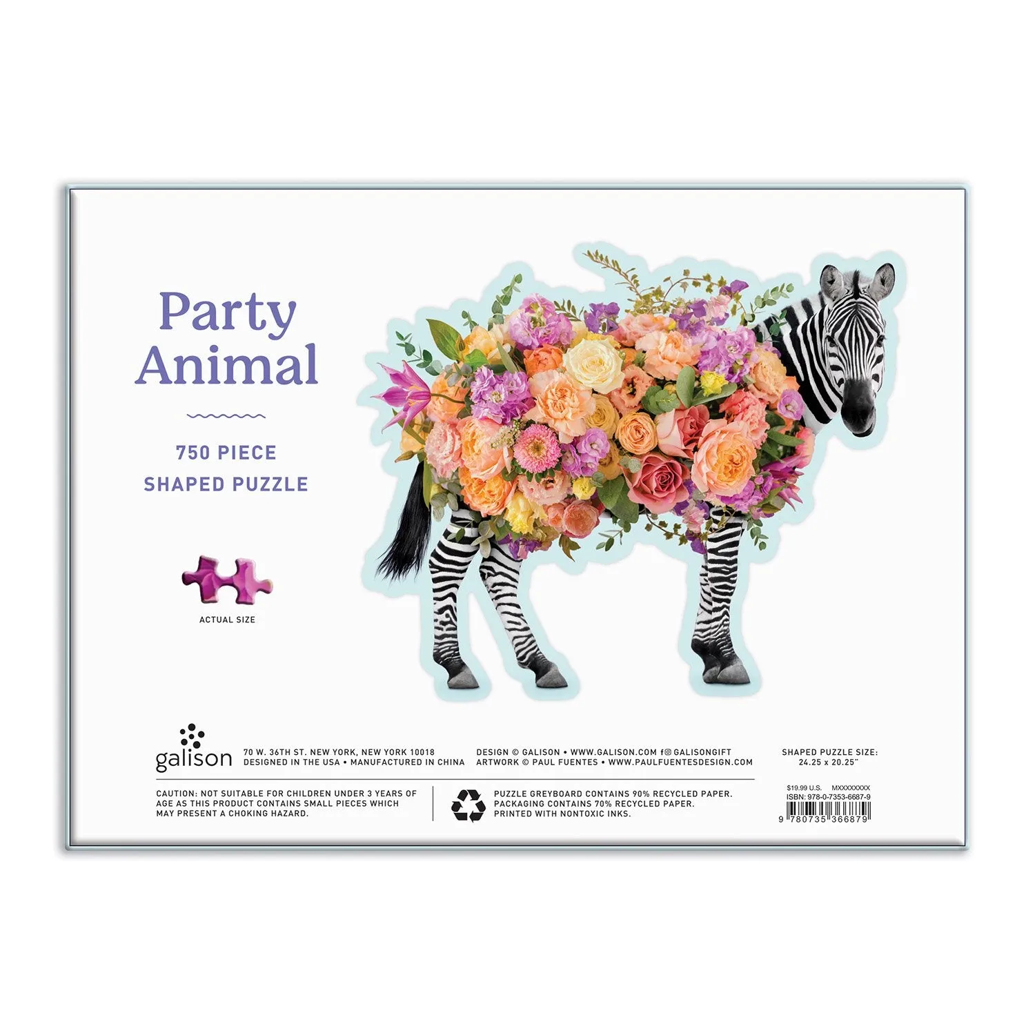 Good Puzzle Party Animal puslespil 750 brikker zebra blomst