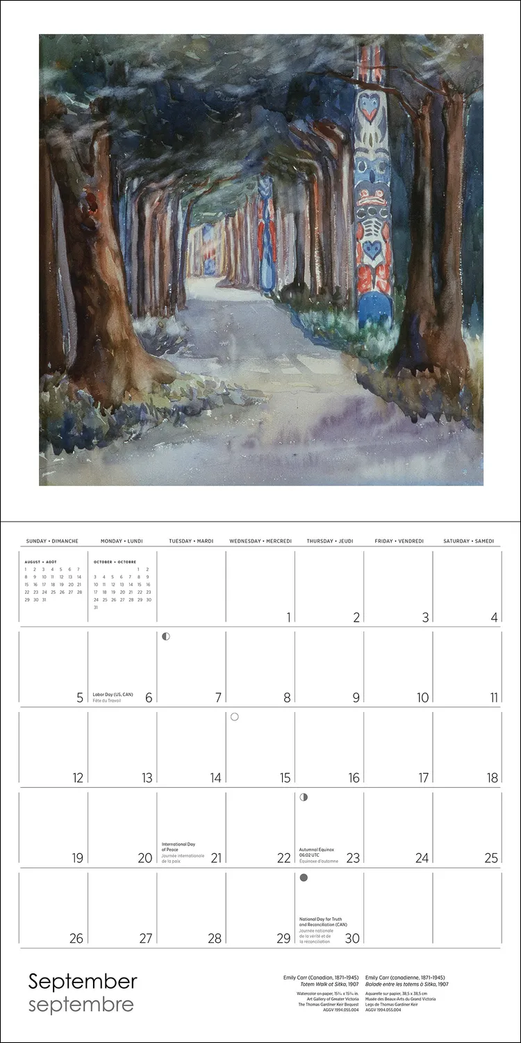 Emily Carr 2027 vægkalender landskaber 12 måneder