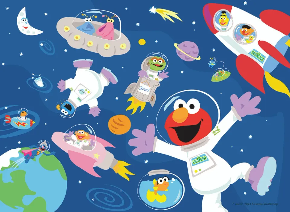 Buffalo Games Sesame Street in Space puslespil 100 store brikker