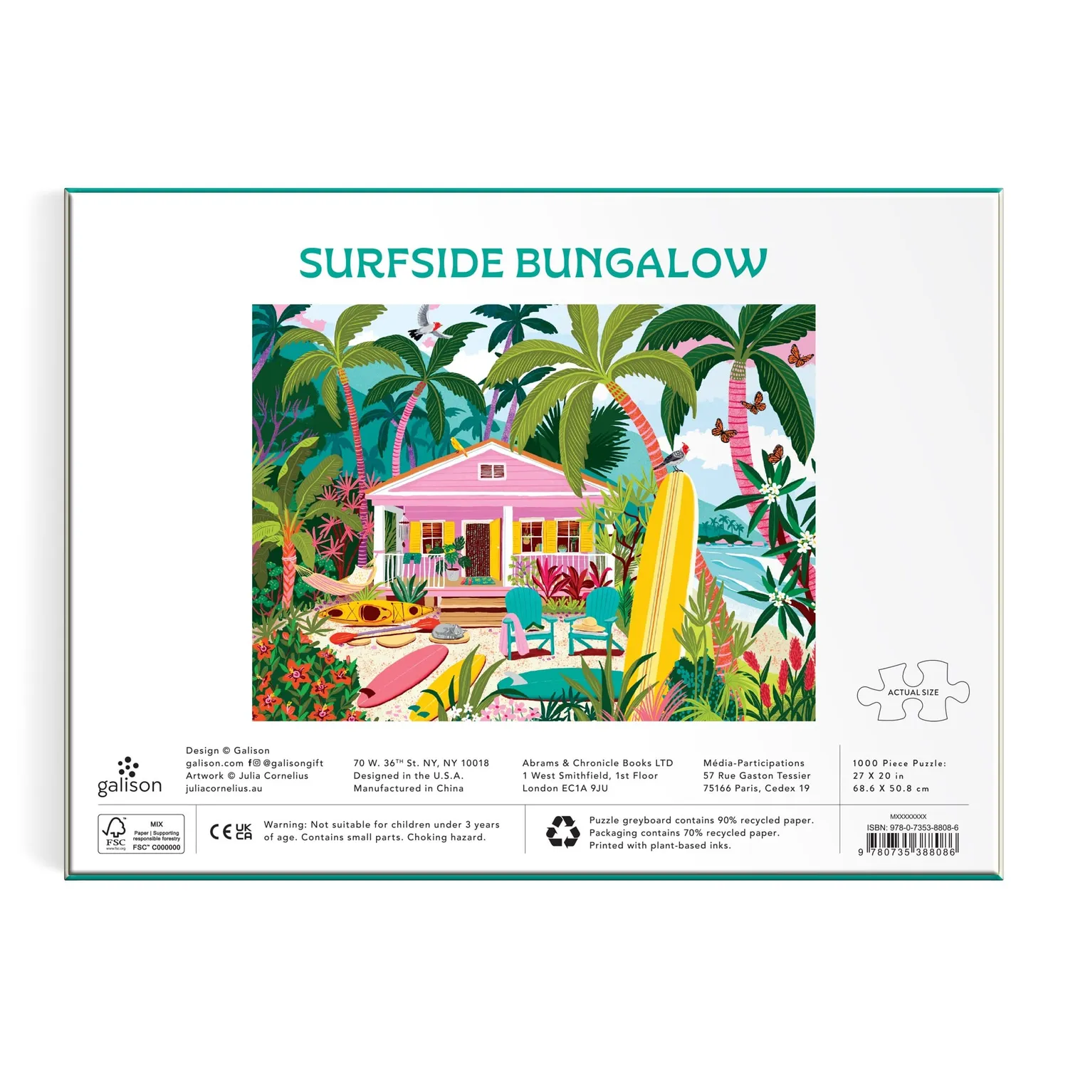 Good Puzzle Co. Julia Cornelius Surfside Bungalow puslespil 1000 brikker strand