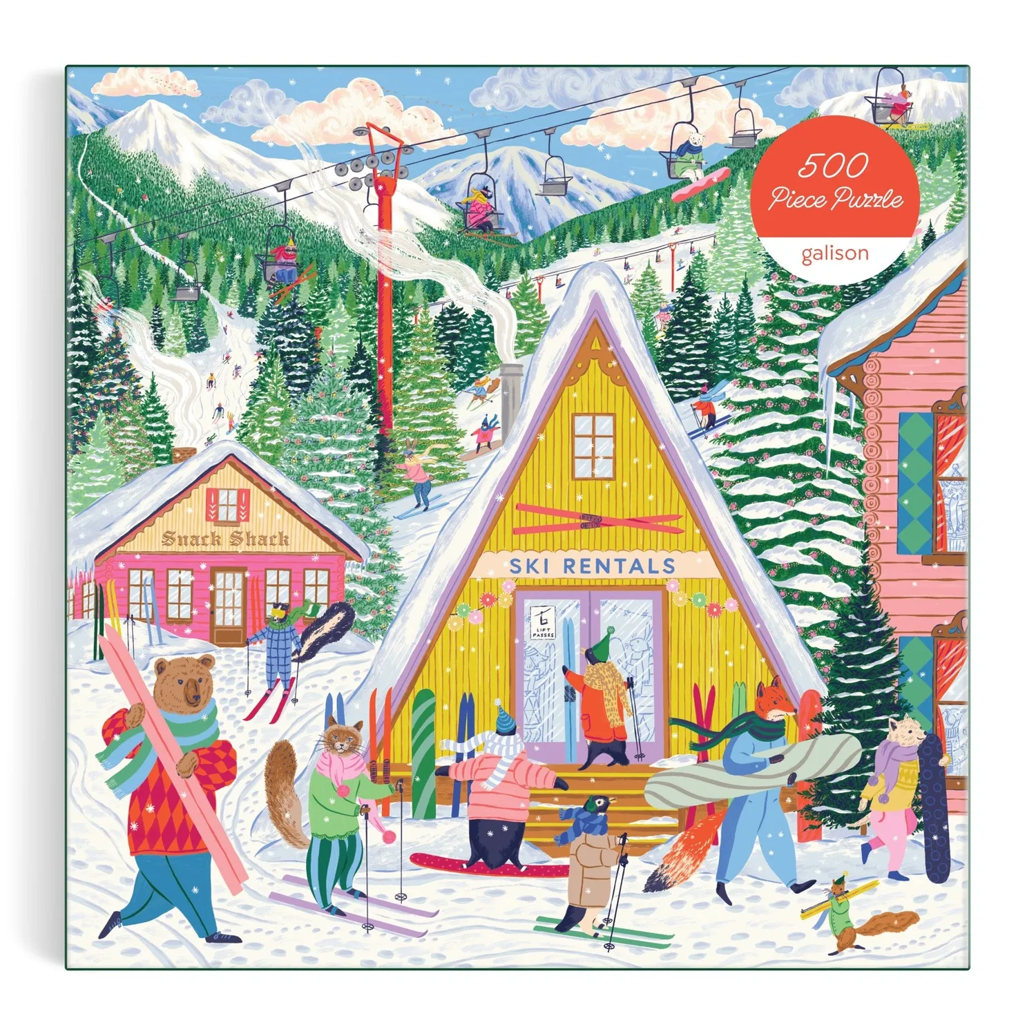 Galison Emily Taylor Ski Village puslespil 500 brikker jul
