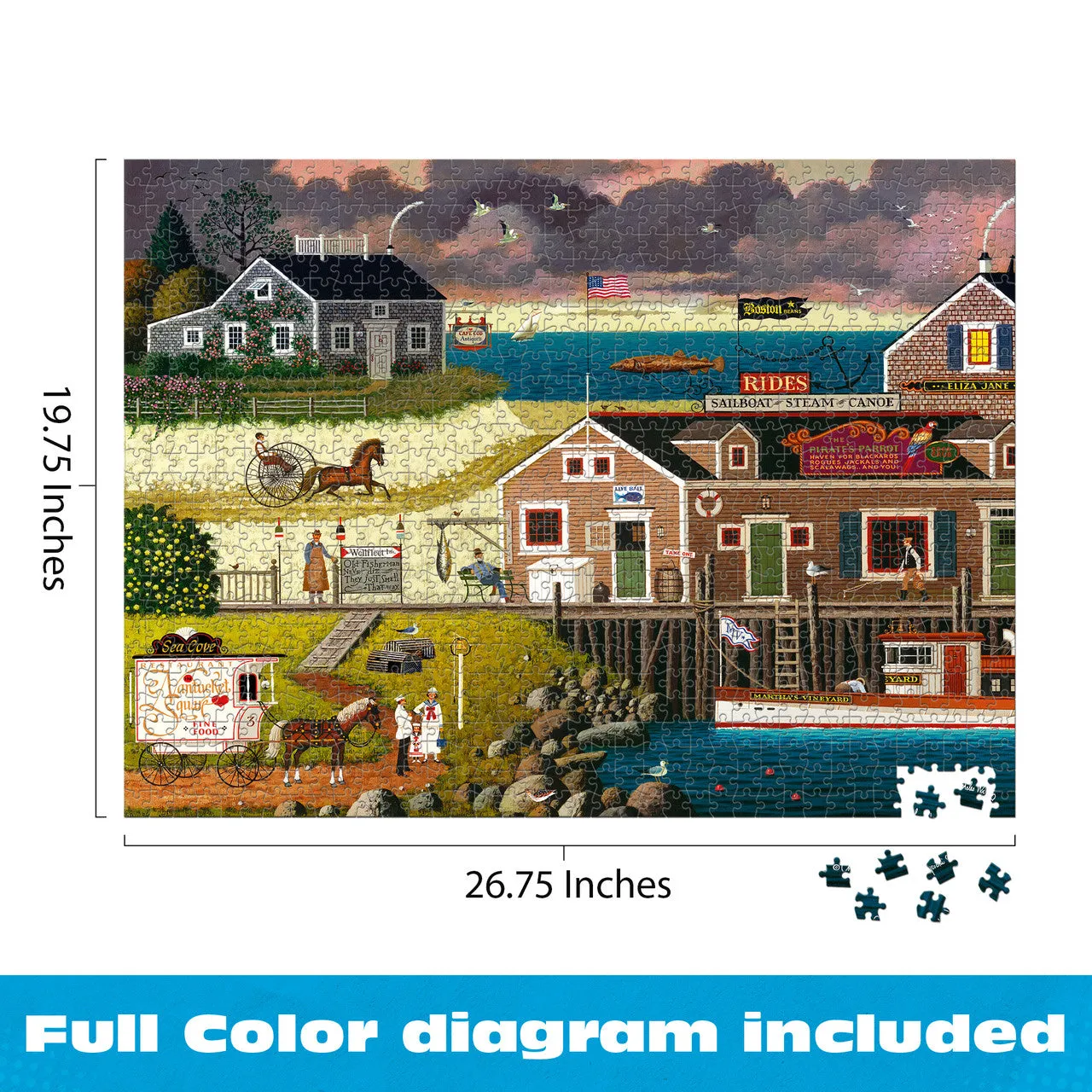 Buffalo Games Wysocki Devil Belly Bay puslespil 1000 brikker havn