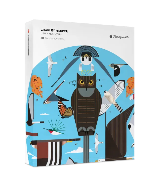 Pomegranate Charley Harper Hawk Mountain puslespil 500 rund
