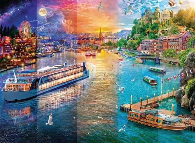 Buffalo Games Night & Day Day to Night Canal puslespil 1000 brikker