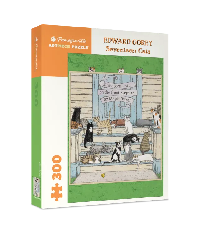 Pomegranate Edward Gorey Seventeen Cats puslespil 300 katte