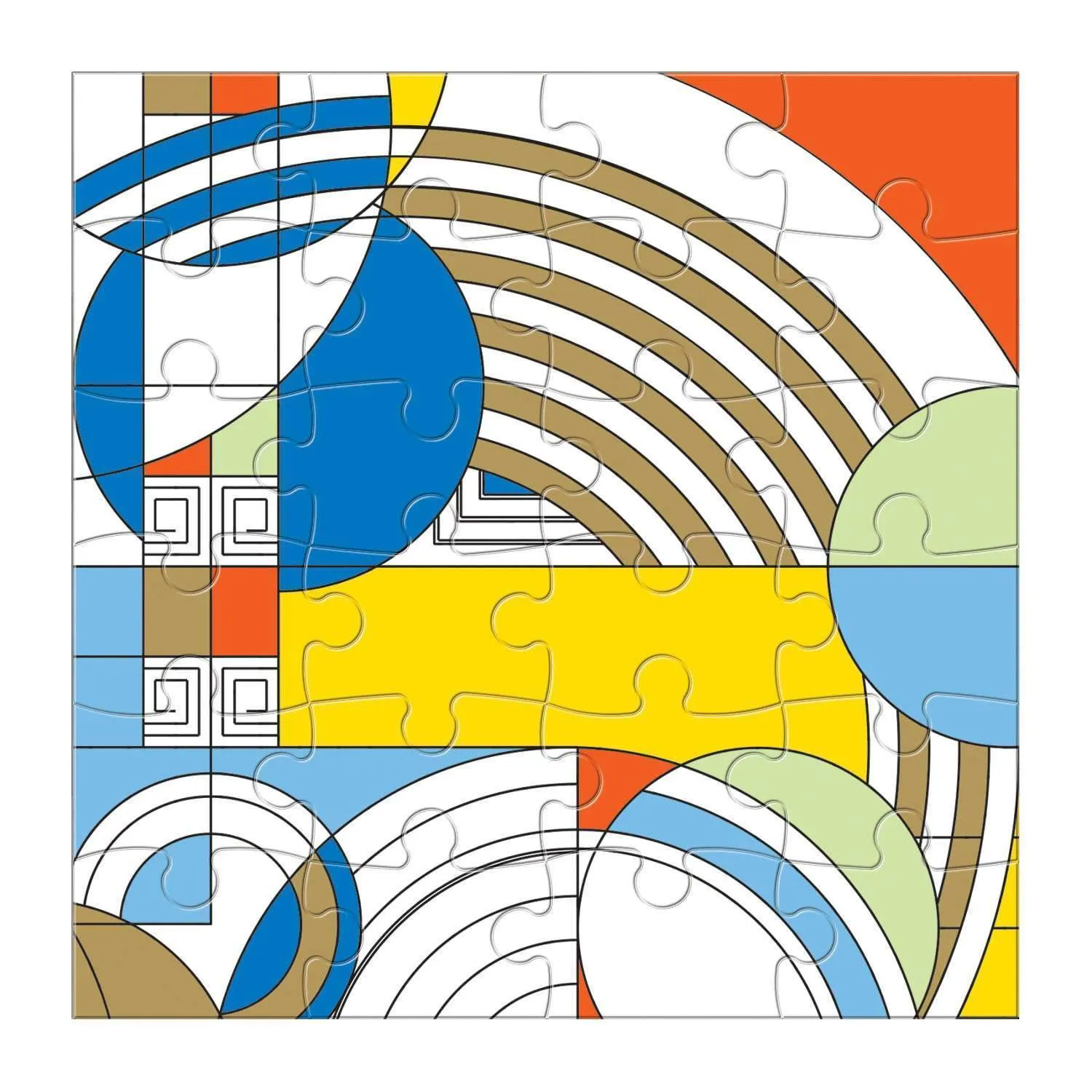 Good Puzzle Co. Frank Lloyd Wright træpuslespil sæt 6 stk