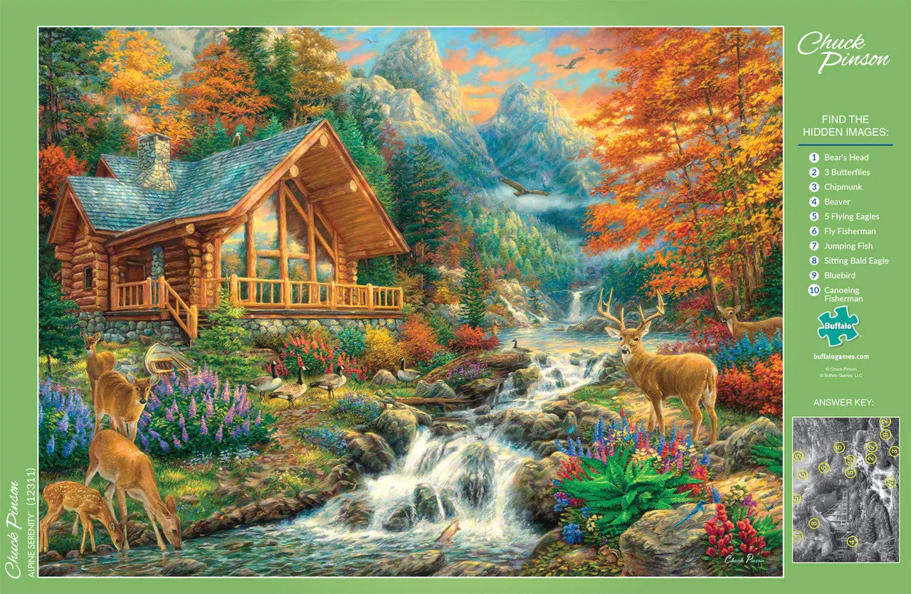 Buffalo Games Chuck Pinson Alpine Serenity puslespil 1000 brikker