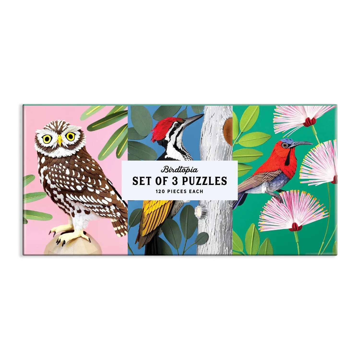 Good Puzzle Co. Birdtopia puslespil sæt 3x120 fugle