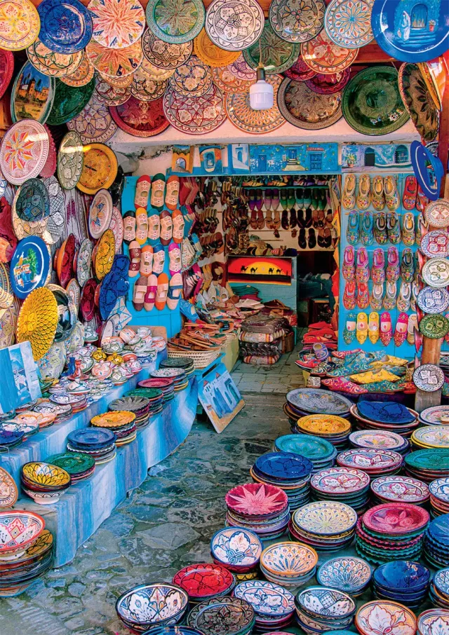 Buffalo Games Miguel Angel Chefchaouen Morocco puslespil 500 brikker farverig