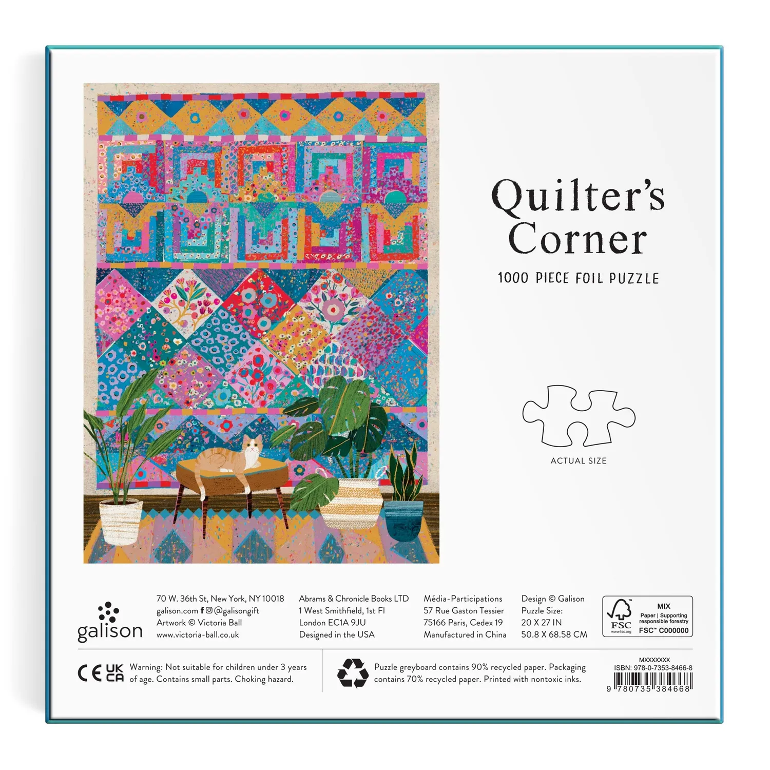 Good Puzzle Co. Quilter Corner puslespil 1000 brikker folie