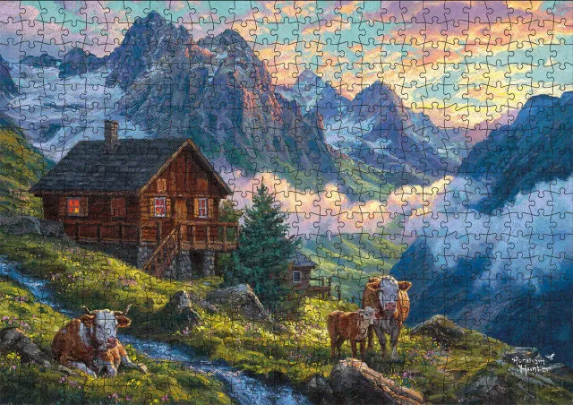 Buffalo Games Alpine Farm puslespil 500 brikker bjerglandskab