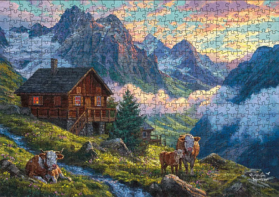 Buffalo Games Alpine Farm puslespil 500 brikker bjerglandskab