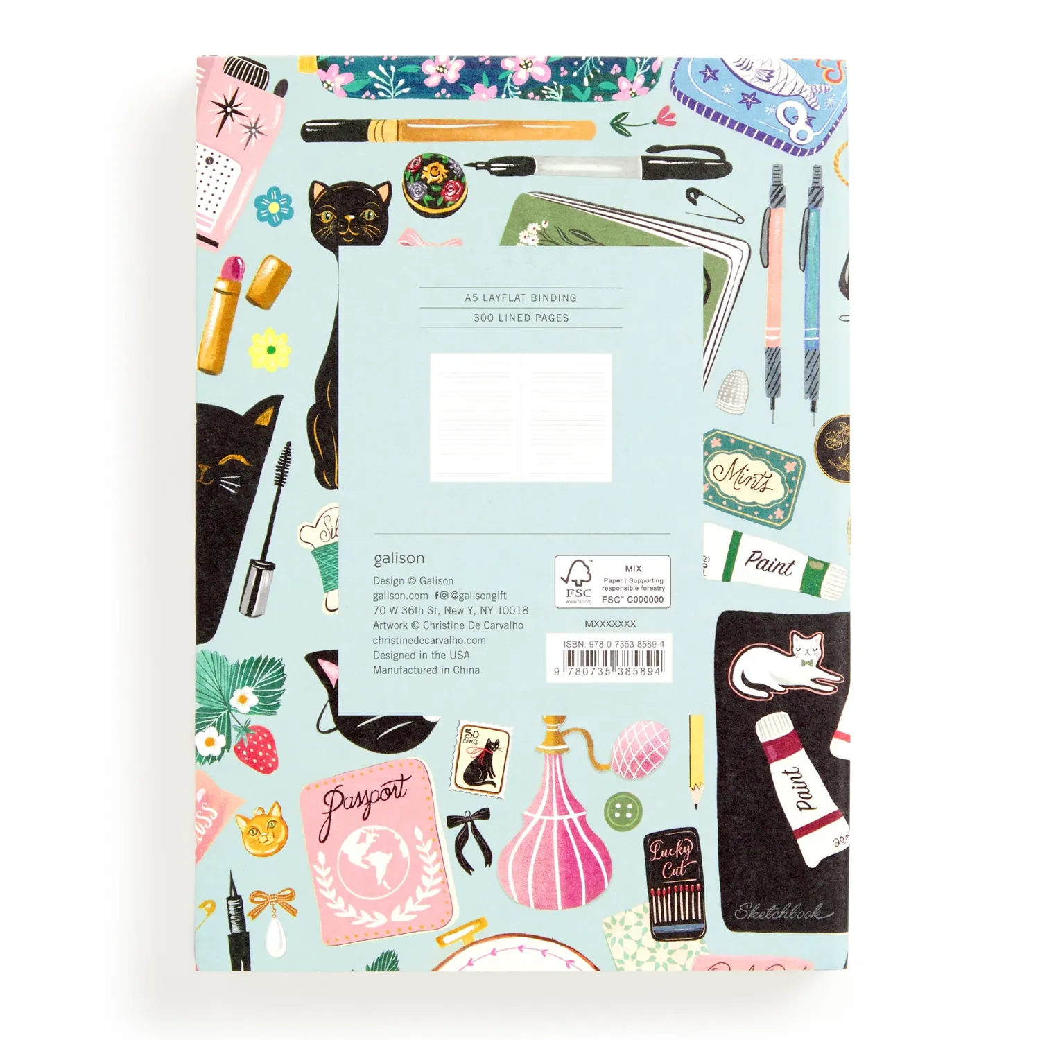 Galison Purrfect Accessories notesbog A5 300 sider kat