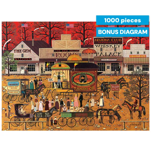 Buffalo Games Charles Wysocki Smooth Talker puslespil 1000 brikker western