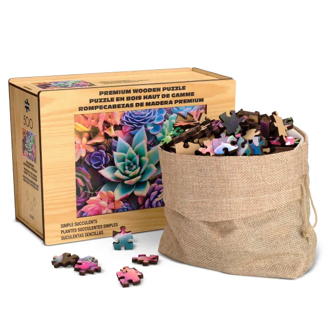 Buffalo Games Simple Succulent puslespil træ 500 brikker