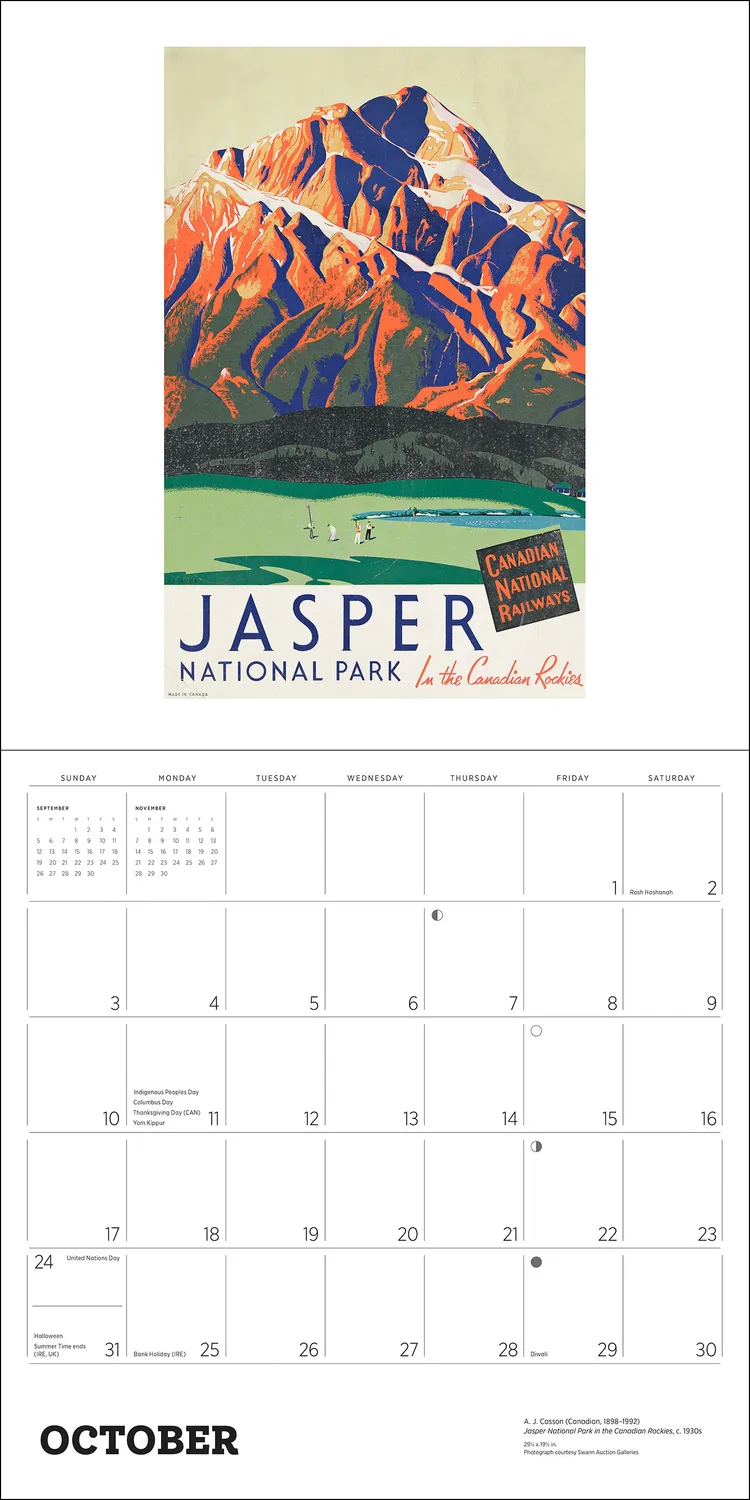 Vintage Travel Posters Canada vægkalender 2027 tog