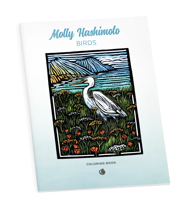 Pomegranate Molly Hashimoto Birds malebog fugle