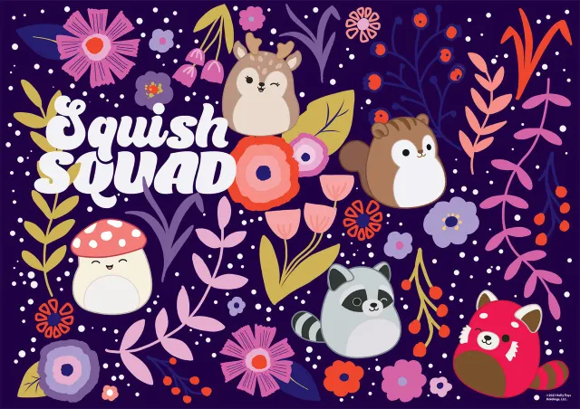 Buffalo Games Squishmallow Squish Squad puslespil 500 brikker blomster