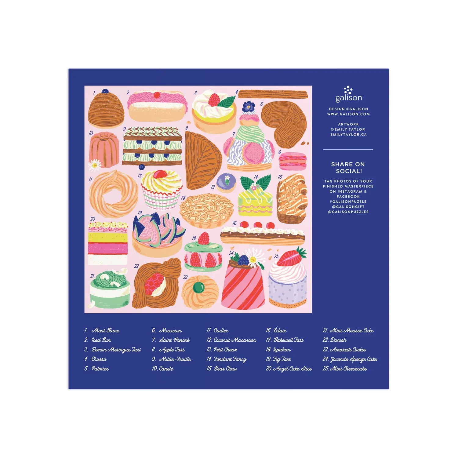Galison Sweet Confections puslespil 500 brikker kager